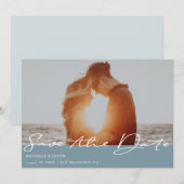 Luchtige Pastel Leisteenblauw ⎥ Foto Save The Date (Voorkant / Achterkant)