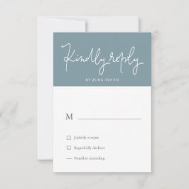 Luchtige Pastel Leisteenblauwe RSVP Kaart