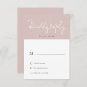 Luchtige Pastel Modern Blush RSVP Kaart (Voorkant / Achterkant)
