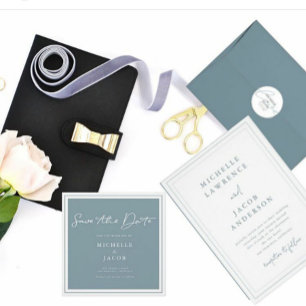 Luchtige Pastel   Vierkante Save The Date Kaart