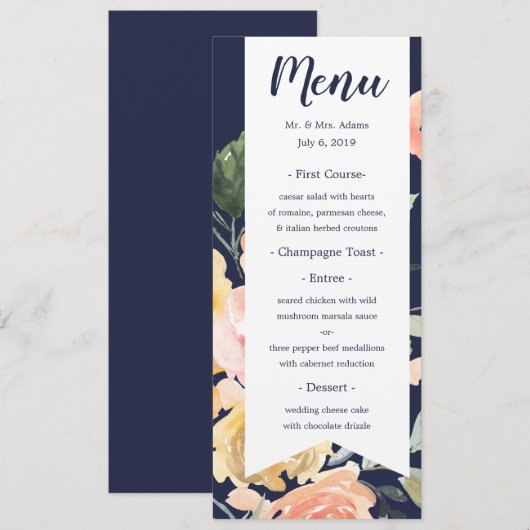 Luchtige Romance Menu (Voorkant / Achterkant)