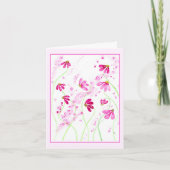 Luchtige roze-rode bloemen Waterverf kunst Kaart (Voorkant)