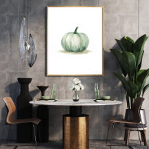 Luchtige Saliegroene Pompoen Muurkunst | Minimalis