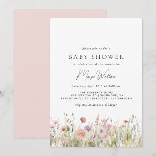 luchtige tuin   Zacht Roze Lente Meisje Baby showe Kaart