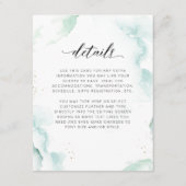 Luchtige Turquoise, Blauwe en Groene Waterverf Det Informatiekaartje (Voorkant)