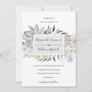 Luchtige weide zacht floraal lijst Waterverf Save The Date