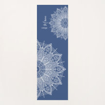 Luchtige witte mandala's blauw gepersonaliseerd ge