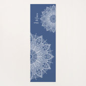 Luchtige witte mandala's blauw gepersonaliseerd ge yogamat (Achterkant)