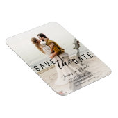 Luchtige witte overlay foto Save the Date Wedding Magneet (Rechterzijde)