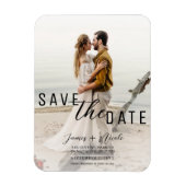 Luchtige witte overlay foto Save the Date Wedding Magneet (Verticaal)