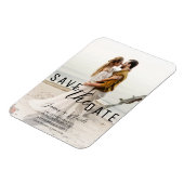 Luchtige witte overlay foto Save the Date Wedding Magneet (Linkerzijde)