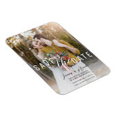 Luchtige witte overlay foto Save the Date Wedding Magneet (Rechterzijde)