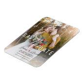 Luchtige witte overlay foto Save the Date Wedding Magneet (Linkerzijde)