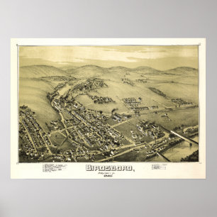 Luchtkaart Birdsboro PA Pennsylvania Poster Berks
