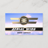 Luchtkracht rond goud, metaal en lucht visitekaartje (Voorkant)