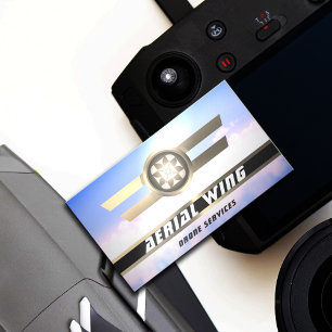 Luchtkracht rond goud, metaal en lucht visitekaartje