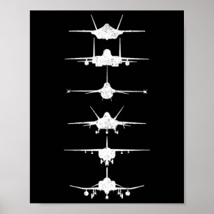 Luchtkrachtvesten F-4 F-111 F-15 F-16 F-22 F- Poster