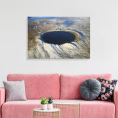 Luchtkrater Pingualuit, Quebec, Canada. Canvas Afdruk (Insitu (Woonkamer))