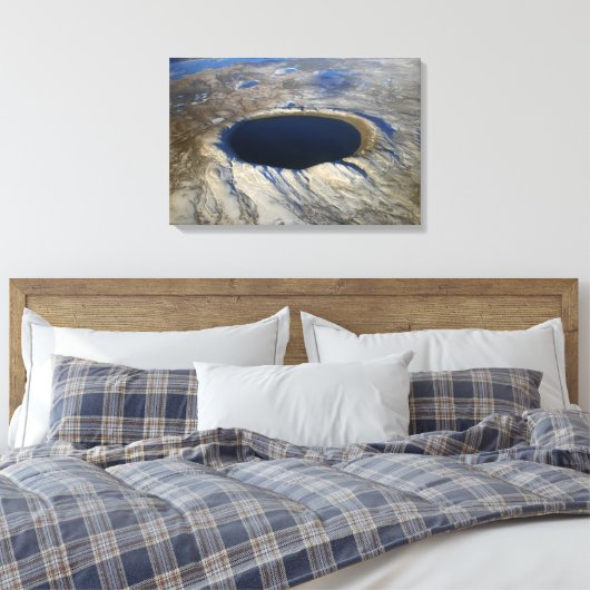 Luchtkrater Pingualuit, Quebec, Canada. Canvas Afdruk (Insitu (Slaapkamer))