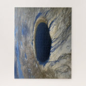 Luchtkrater Pingualuit, Quebec, Canada. Legpuzzel (Verticaal)