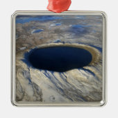Luchtkrater Pingualuit, Quebec, Canada. Metalen Ornament (Voorkant)