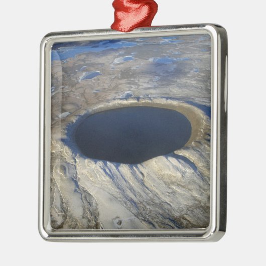 Luchtkrater Pingualuit, Quebec, Canada. Metalen Ornament (Links)