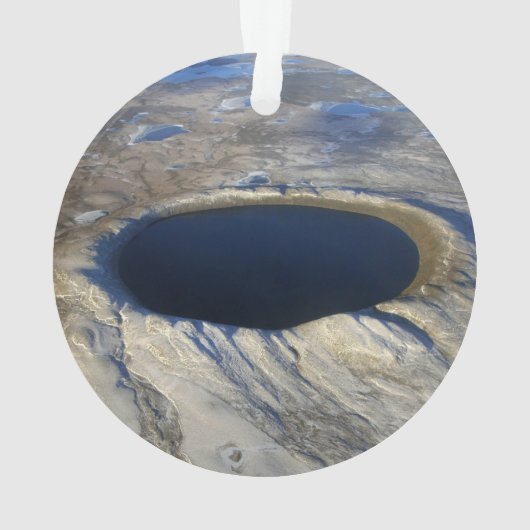 Luchtkrater Pingualuit, Quebec, Canada. Ornament (achterkant)