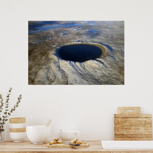 Luchtkrater Pingualuit, Quebec, Canada. Poster (Keuken)