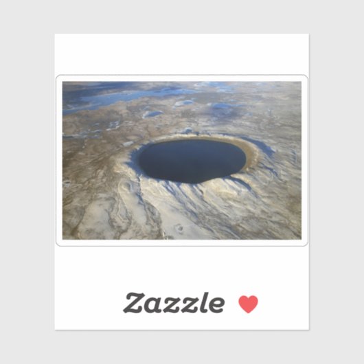 Luchtkrater Pingualuit, Quebec, Canada. Sticker (Vel)