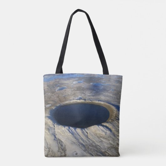 Luchtkrater Pingualuit, Quebec, Canada. Tote Bag (Achterkant)