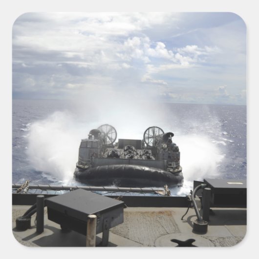 Luchtkussencombinatie voor een landingsvaartuig vierkante sticker (Voorkant)