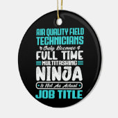 Luchtkwaliteit Veldtechnici Job Title Beroep Keramisch Ornament (Links)