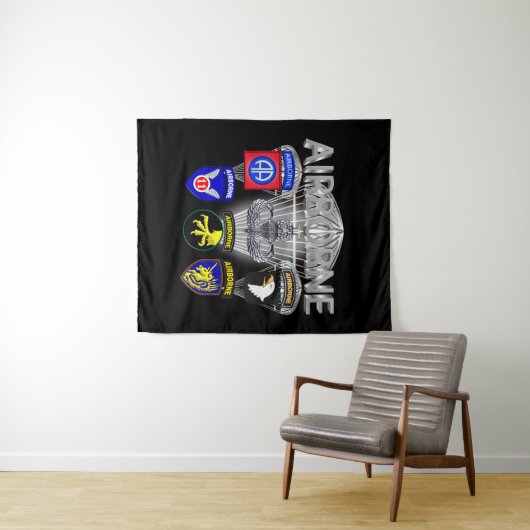 Luchtlandingdivisies van het leger vroeger en nu wandkleed (In Situ (horizontaal))