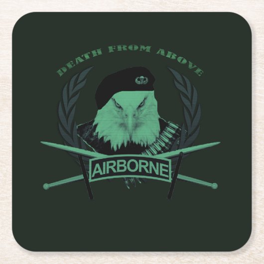 Luchtlandingseenheden militaire stijl kartonnen onderzetters (Voorkant)