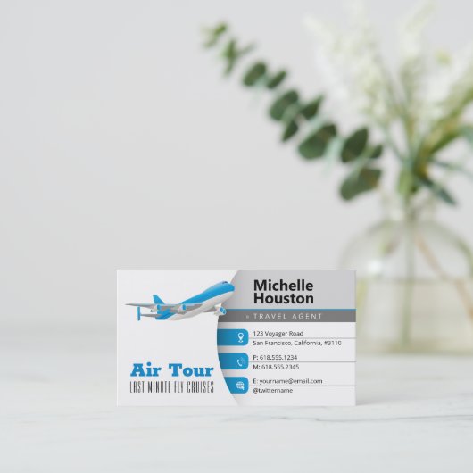 Luchtleiding | Reisagent Visitekaartje (Staand voorkant)