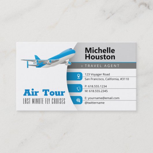 Luchtleiding | Reisagent Visitekaartje (Voorkant)