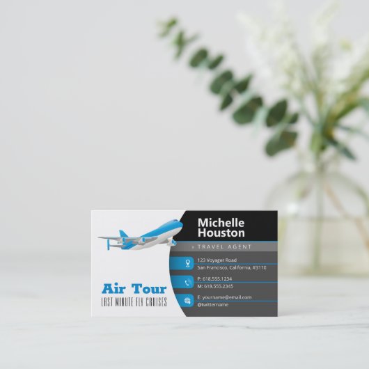 Luchtleiding | Visitekaartje reisagent (Staand voorkant)