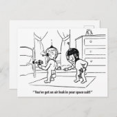 Luchtlek in ruimtepak, humoristisch,  briefkaart (Voorkant / Achterkant)