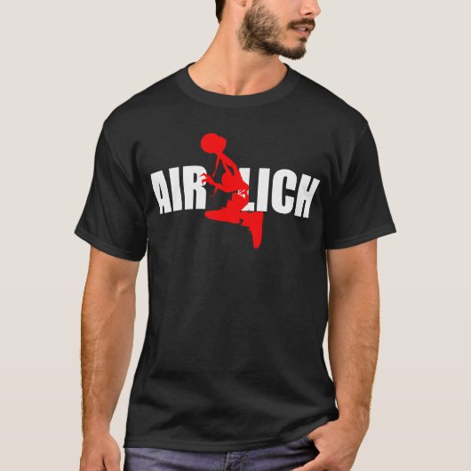 Luchtlich op zwart t-shirt (Voorkant)