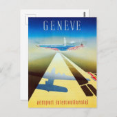  luchtlijn Genève Zwitserland Briefkaart (Voorkant / Achterkant)