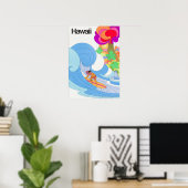 luchtlijn Hawaii Reis Poster (Thuiskantoor)