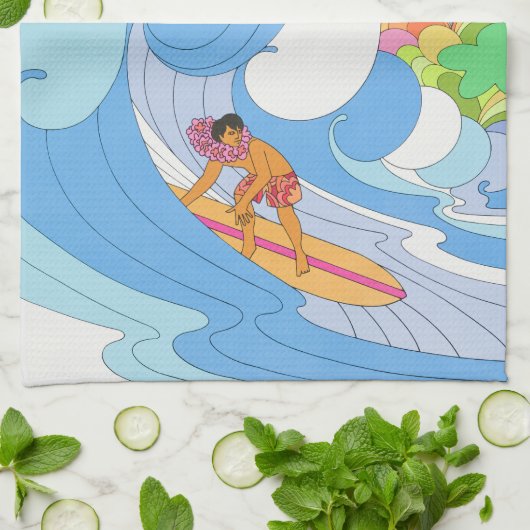  luchtlijn Hawaii Reis Theedoek (Gevouwen)