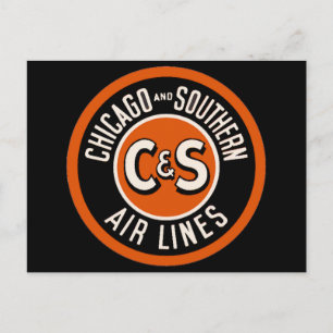 luchtlijnen van Chicago en Southern Air Lines Briefkaart