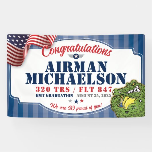 Luchtmacht Afstuderen 320 TRS Gators Mascotte 3x5' Spandoek (Horizontaal)