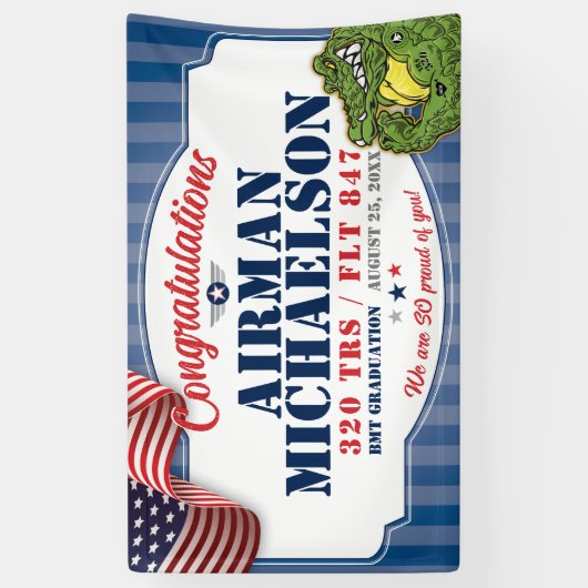 Luchtmacht Afstuderen 320 TRS Gators Mascotte 3x5' Spandoek (Verticaal)