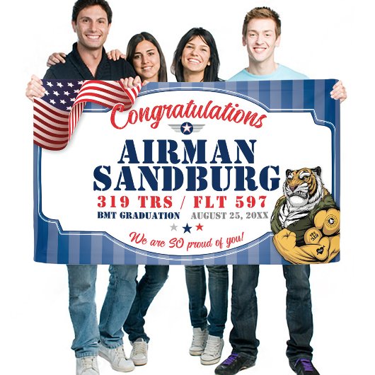 Luchtmacht Afstuderen 321 TRS Tijgers Mascotte 3x5 Spandoek