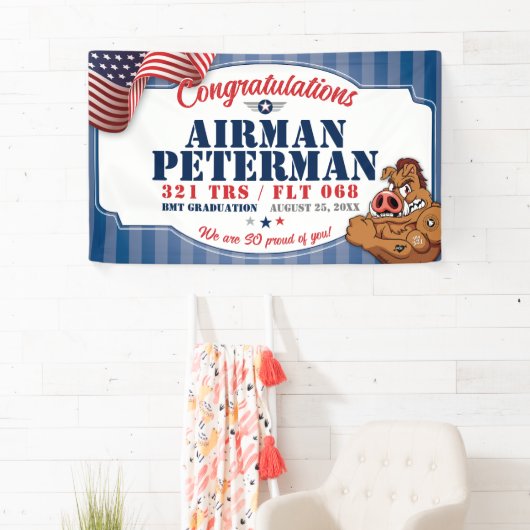 Luchtmacht Afstuderen 321 TRS Warthogs Mascotte 3x Spandoek (Insitu)