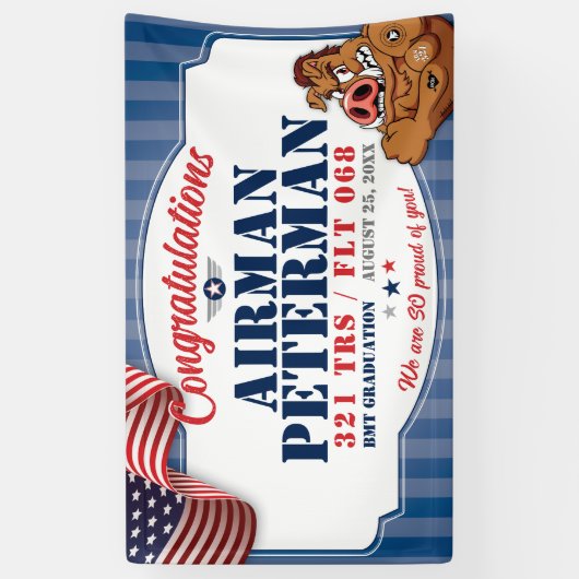 Luchtmacht Afstuderen 321 TRS Warthogs Mascotte 3x Spandoek (Verticaal)