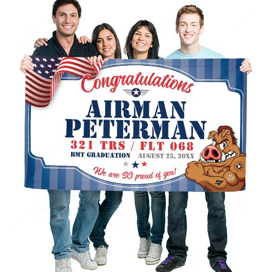 Luchtmacht Afstuderen 321 TRS Warthogs Mascotte 3x Spandoek