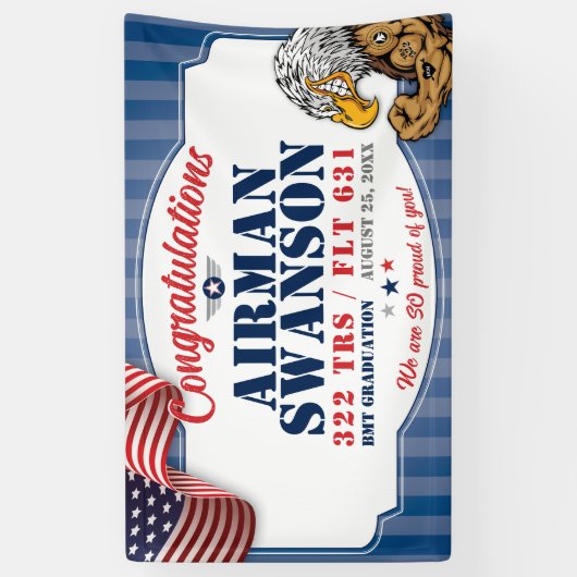 Luchtmacht Afstuderen 322 TRS Eagles Mascotte 3x5' Spandoek (Verticaal)